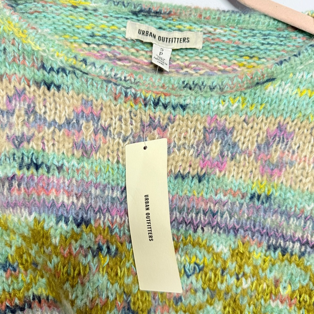 NWT! Urban Outfitters Turner Cropped Fairisle Sweater blue purple size Small - Picture 5 of 9